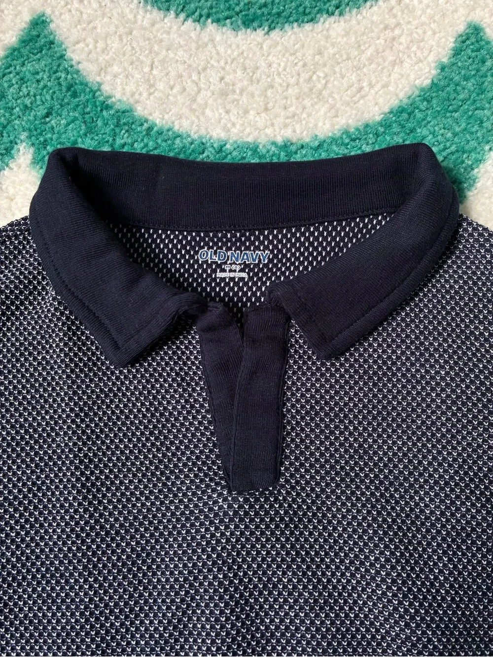 Old Navy Johnny Collar Sweater Polo (Navy/White) Size M (8)